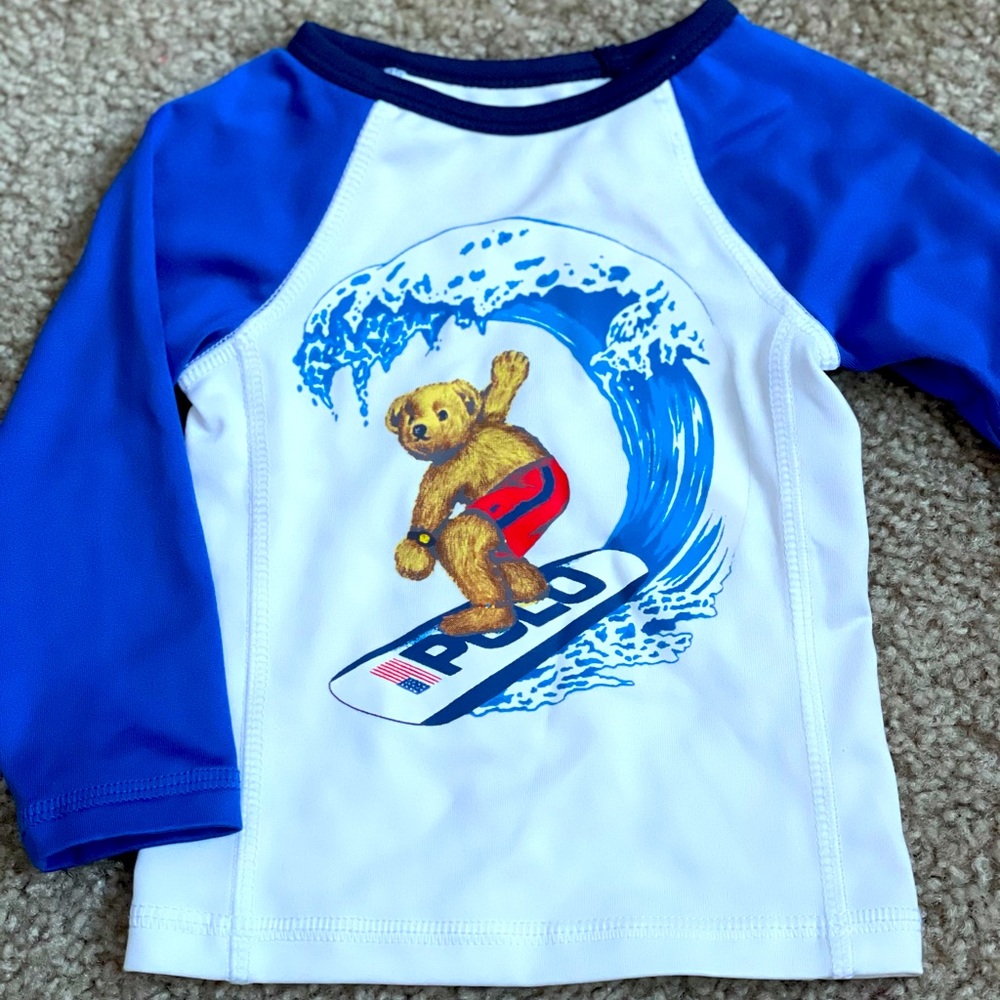 Ralph Lauren bear baby boy rash guard size 6M